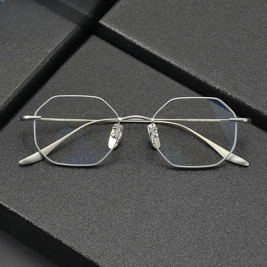 Women's Square Full Rim Titanium Prescription Glasses 62174 — view 1 | Rx Spectacle