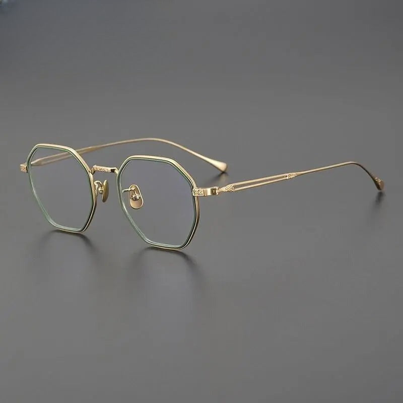 Unisex Polygon Full Rim Titanium Prescription Glasses Gxyj1124 — view 4 | Rx Spectacle