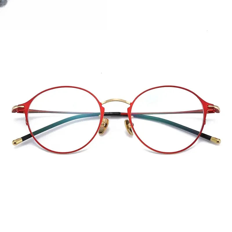 Women's Round Full Rim Titanium Prescription Glasses 316107 — view 1 | Rx Spectacle