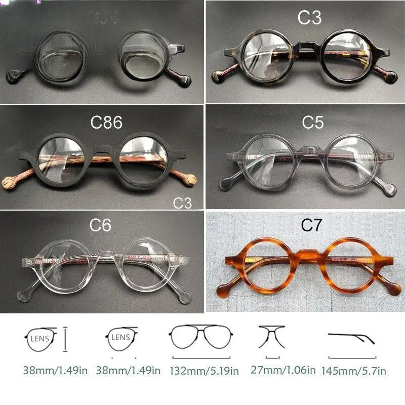 Unisex Round Full Rim Acetate Reading Glasses Y031 — view 5 | Rx Spectacle