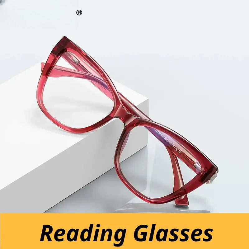 Women's Butterfly Full Rim Titanium Reading Glasses 512278 — view 1 | Rx Spectacle