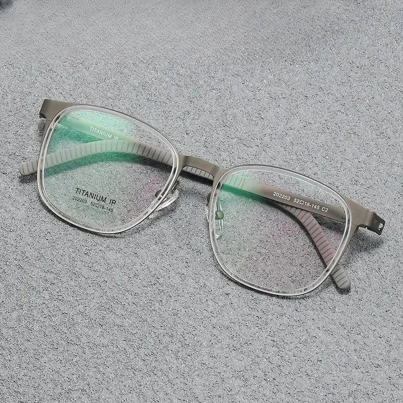 Unisex Round Full Rim Titanium Prescription Glasses 202203 — view 5 | Rx Spectacle
