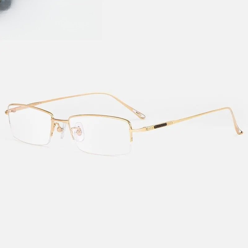 Men's Square Semi-Rimless Titanium Prescription Glasses 8961 — view 7 | Rx Spectacle