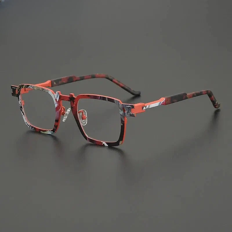 Unisex Square Full Rim Titanium Prescription Glasses Gxyj5910 — view 5 | Rx Spectacle