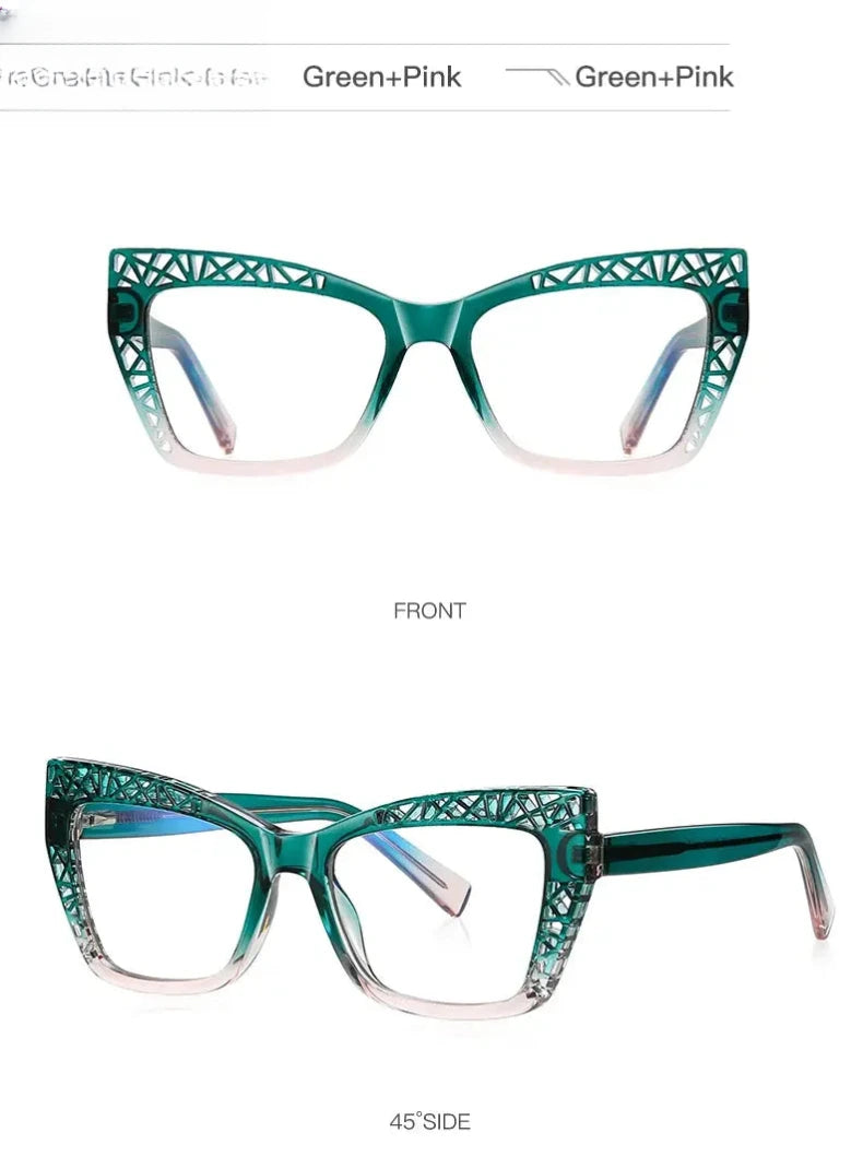 Women's Cat Eye Full Rim Plastic Reading Glasses Pfd2184 — view 21 | Rx Spectacle