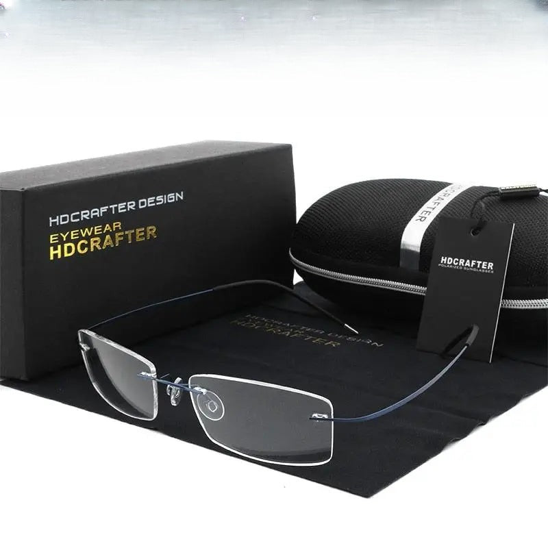 Unisex Rimless Titanium Prescription Glasses — view 1 | Rx Spectacle