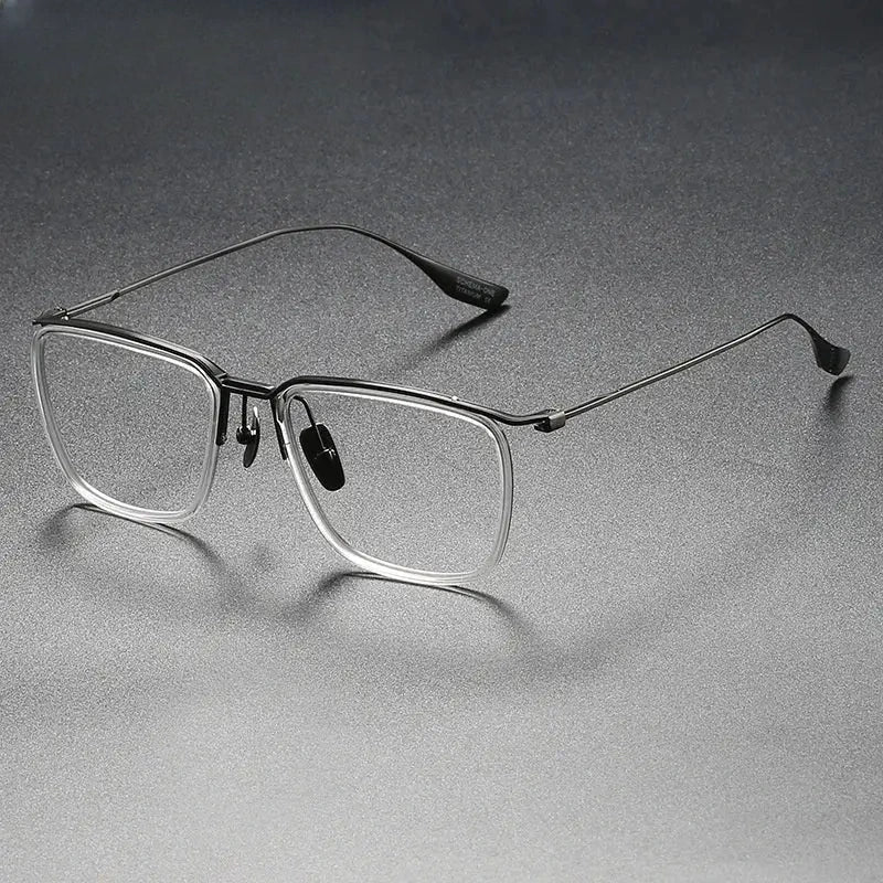 Men's Square Full Rim Titanium Prescription Glasses 412106 — view 3 | Rx Spectacle
