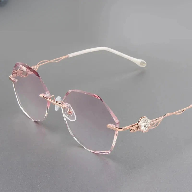 Women's Oval Rimless Titanium Prescription Glasses 88050 — view 1 | Rx Spectacle