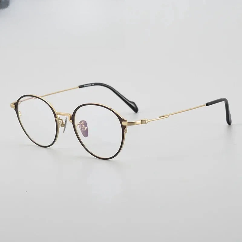 Unisex Round Full Rim Titanium Prescription Glasses 360046 — view 4 | Rx Spectacle