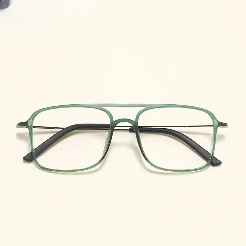 Women's Square Full Rim Titanium Double Bridge Prescription Glasses 3121 — view 5 | Rx Spectacle