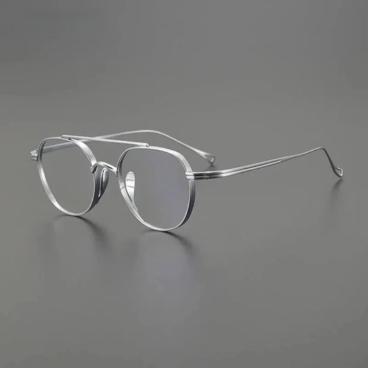 Unisex Polygon Full Rim Titanium Double Bridge Prescription Glasses 1477 — view 1 | Rx Spectacle