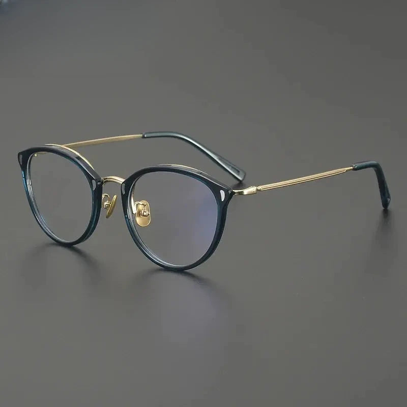 Unisex Oval Full Rim Titanium Prescription Glasses 679452 — view 6 | Rx Spectacle