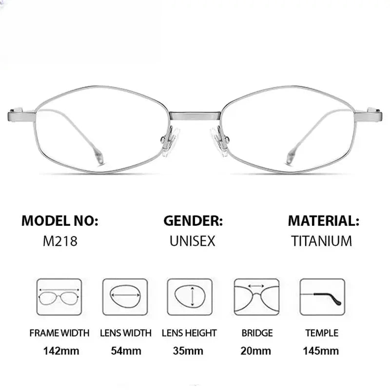 Unisex Oval Full Rim Titanium Prescription Glasses 778218 — view 2 | Rx Spectacle