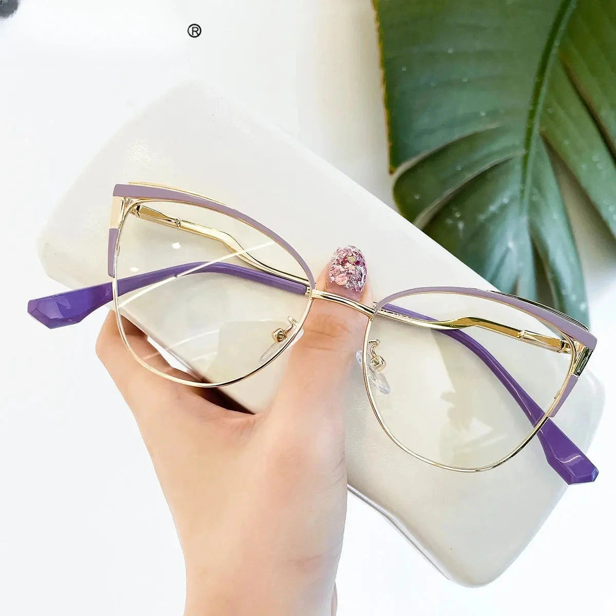 Women's Cat Eye Full Rim Titanium Reading Glasses 680014 — view 1 | Rx Spectacle