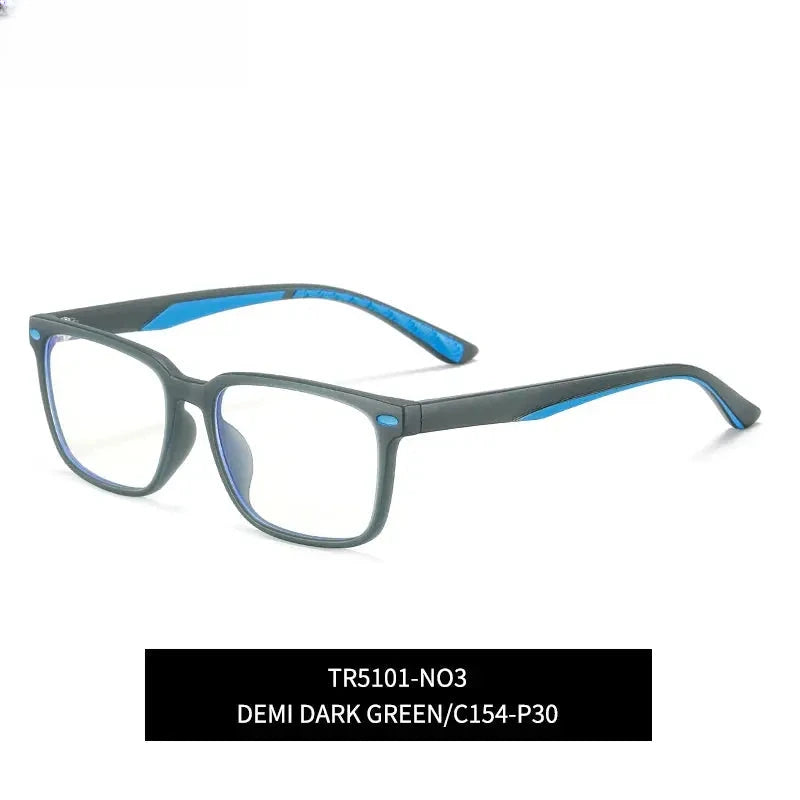 Unisex Square Full Rim Titanium Prescription Glasses 5101 — view 9 | Rx Spectacle