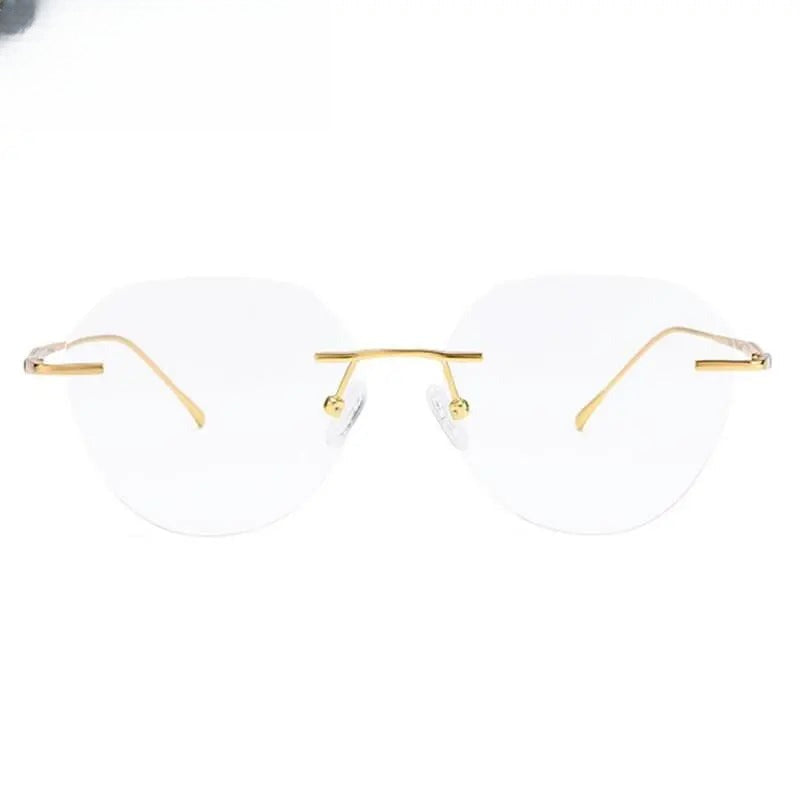 Women's Round Rimless Titanium Prescription Glasses 3018 — view 5 | Rx Spectacle