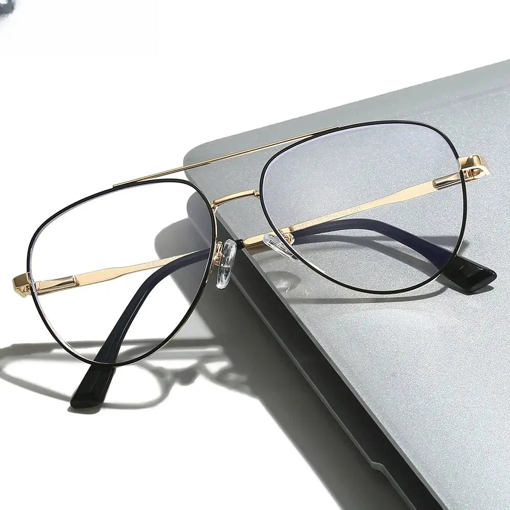 Unisex Oval Full Rim Alloy Double Bridge Reading Glasses 6912 — view 1 | Rx Spectacle