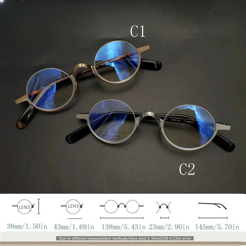Unisex Oval Semi-Rimless Titanium Prescription Glasses 13838 — view 2 | Rx Spectacle
