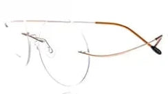 Unisex Oval Rimless Titanium Prescription Glasses 96134 — view 11 | Rx Spectacle
