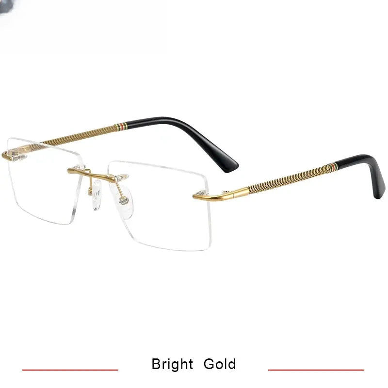 Unisex Square Rimless Titanium Prescription Glasses 1657 — view 8 | Rx Spectacle