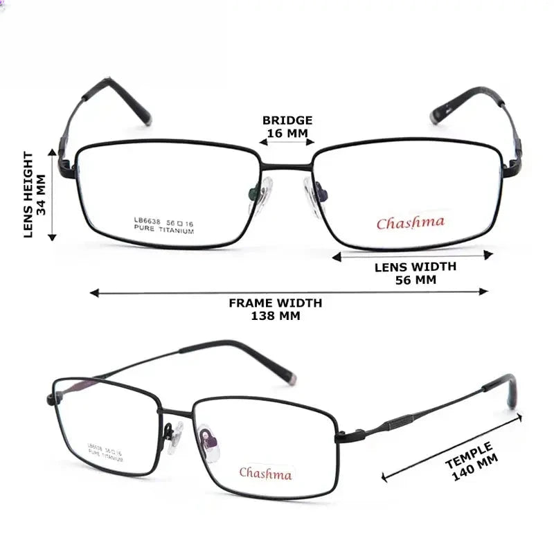 Women's Square Full Rim Titanium Prescription Glasses 416638 — view 2 | Rx Spectacle