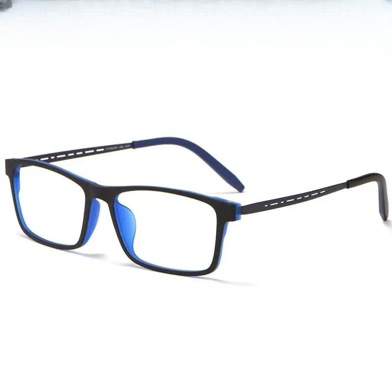 Men's Square Full Rim Titanium Prescription Glasses 8822t — view 1 | Rx Spectacle
