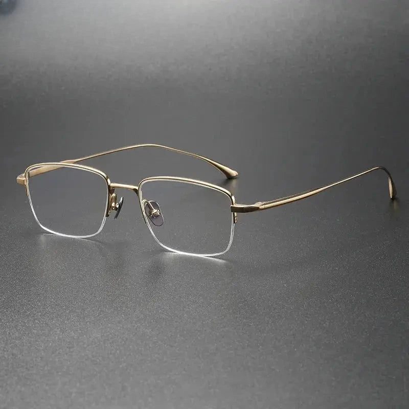 Women's Square Semi-Rimless Titanium Prescription Glasses 355019 — view 6 | Rx Spectacle