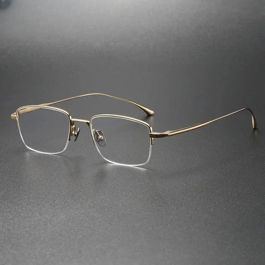 Women's Square Semi-Rimless Titanium Prescription Glasses 355019 — view 1 | Rx Spectacle