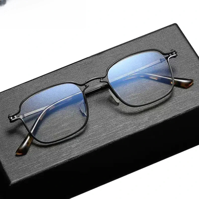 Men's Square Full Rim Titanium Prescription Glasses Rlt5898 — view 1 | Rx Spectacle