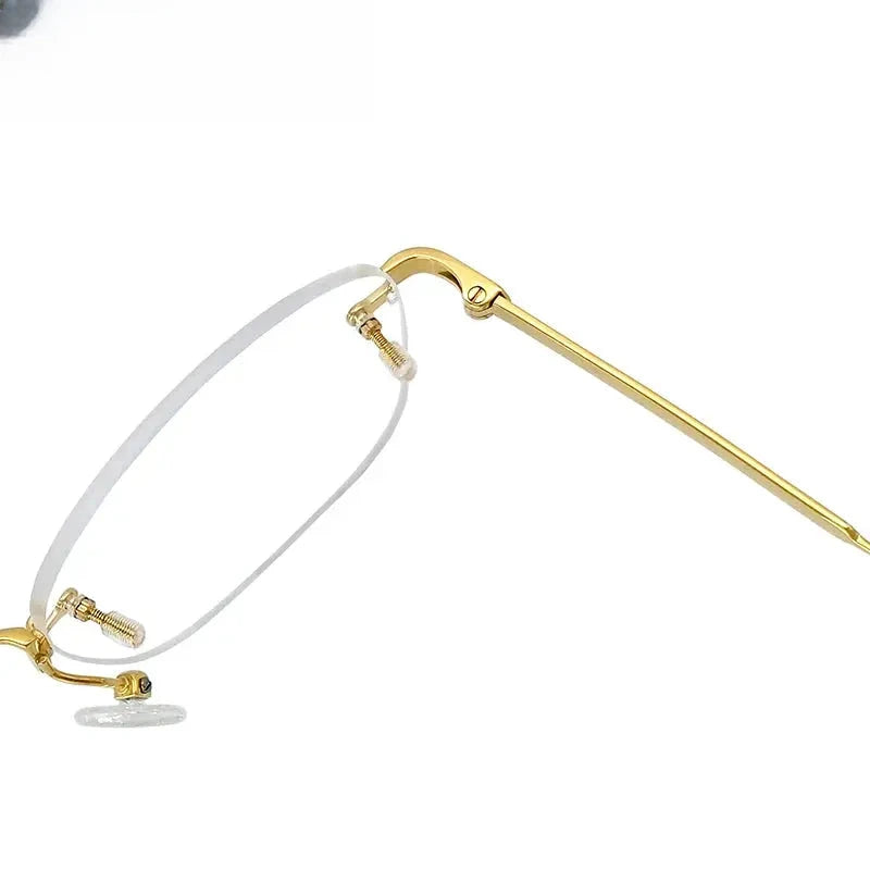 Unisex Oval Rimless Titanium Prescription Glasses 2280 — view 4 | Rx Spectacle