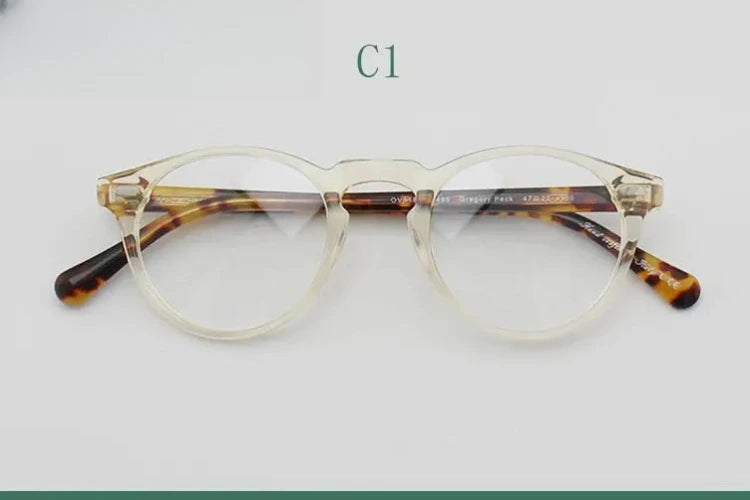Unisex Round Full Rim Acetate Prescription Glasses 1005 — view 7 | Rx Spectacle