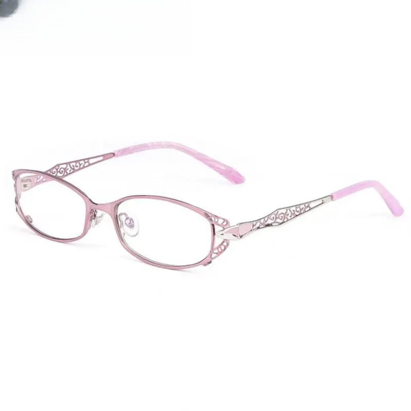 Women's Oval Full Rim Stainless Steel Prescription Glasses 8982 — view 2 | Rx Spectacle