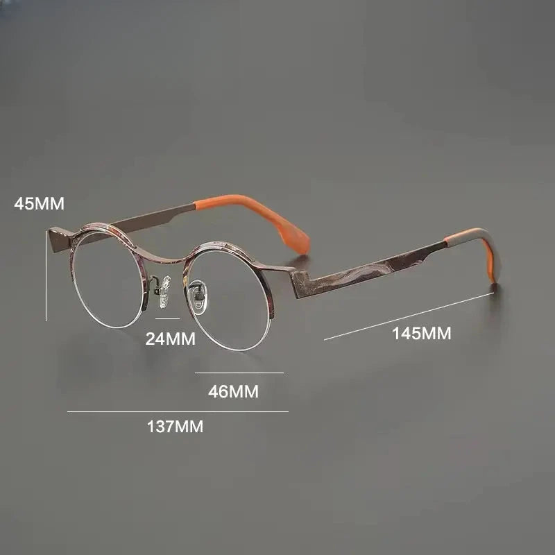 Women's Browline Semi-Rimless Titanium Prescription Glasses G85837 — view 2 | Rx Spectacle