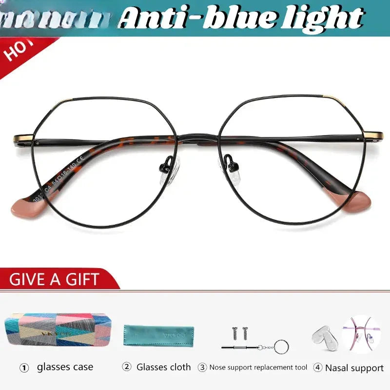 Women's Polygon Full Rim Stainless Steel Reading Glasses 3013 — view 10 | Rx Spectacle