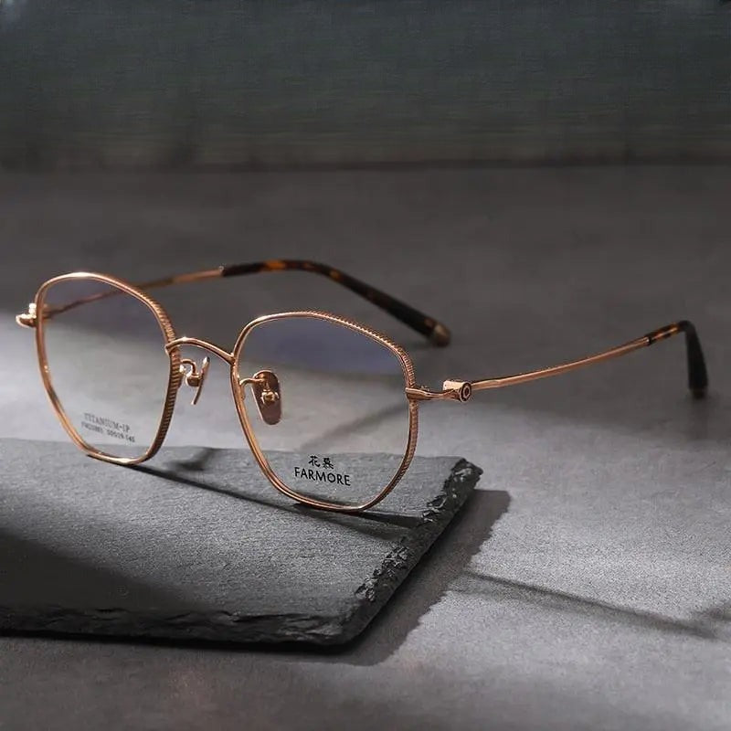 Unisex Polygon Full Rim Titanium Prescription Glasses Fm21001 — view 1 | Rx Spectacle