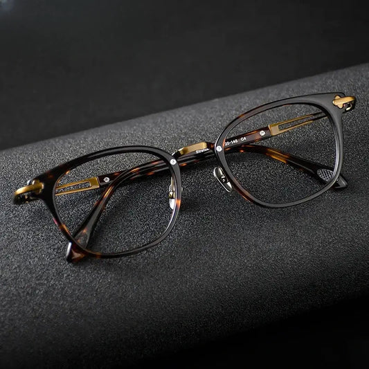 Unisex Oval Full Rim Titanium Prescription Glasses 369143 — view 1 | Rx Spectacle
