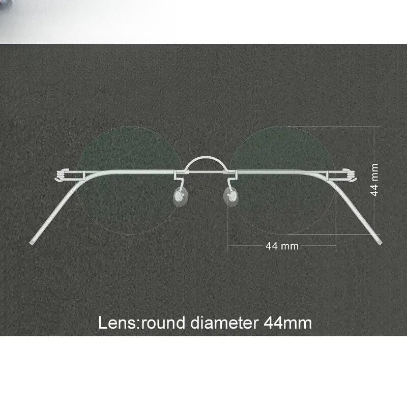 Unisex Round Rimless Stainless Steel Screwless Reading Glasses Y020 — view 4 | Rx Spectacle