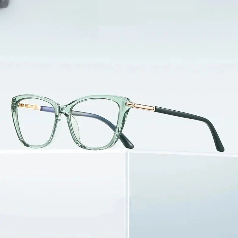Women's Cat Eye Full Rim Titanium Prescription Glasses 882233 — view 1 | Rx Spectacle