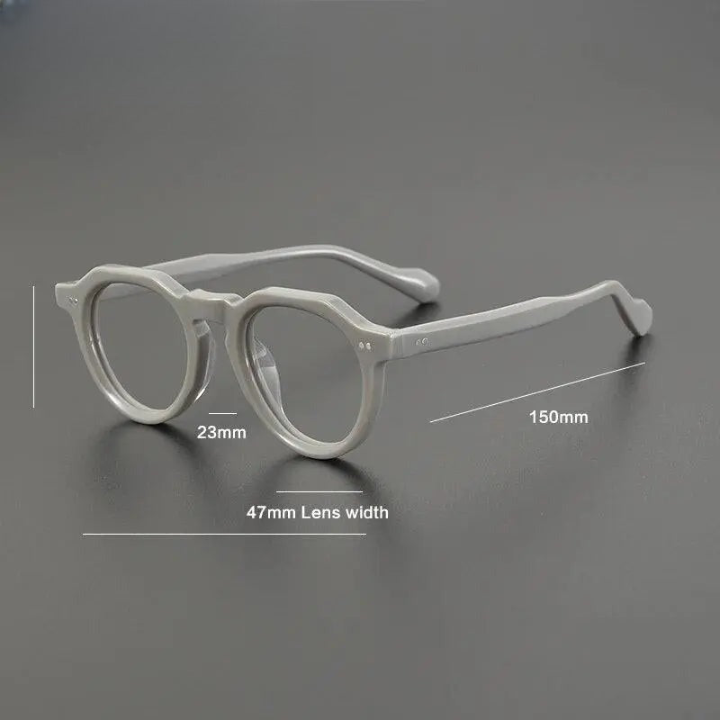 Unisex Round Full Rim Acetate Flat Top Prescription Glasses Gxyj1141 — view 5 | Rx Spectacle