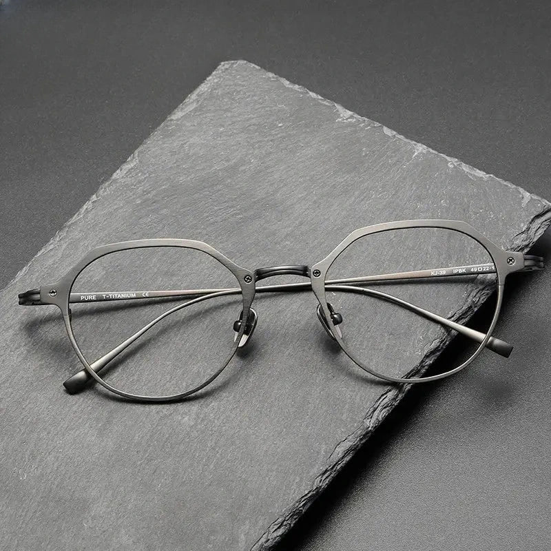 Unisex Polygon Full Rim Titanium Oversized Prescription Glasses 642039 — view 1 | Rx Spectacle