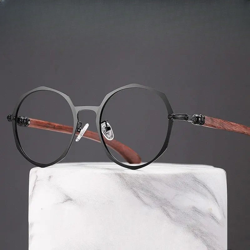 Unisex Polygon Full Rim Titanium Prescription Glasses — view 1 | Rx Spectacle