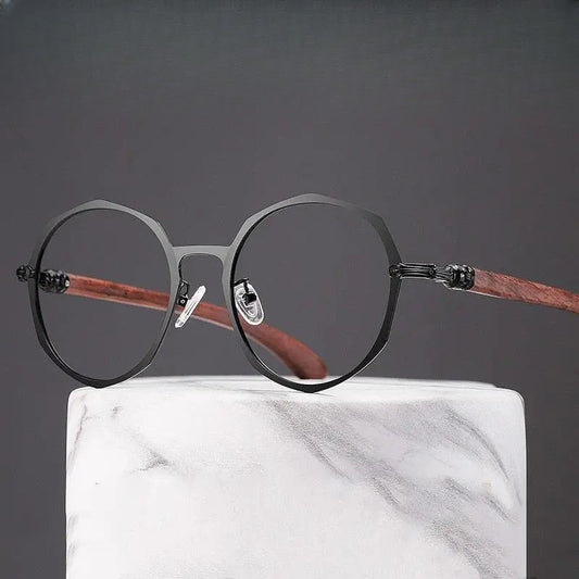 Unisex Polygon Full Rim Titanium Prescription Glasses — view 1 | Rx Spectacle