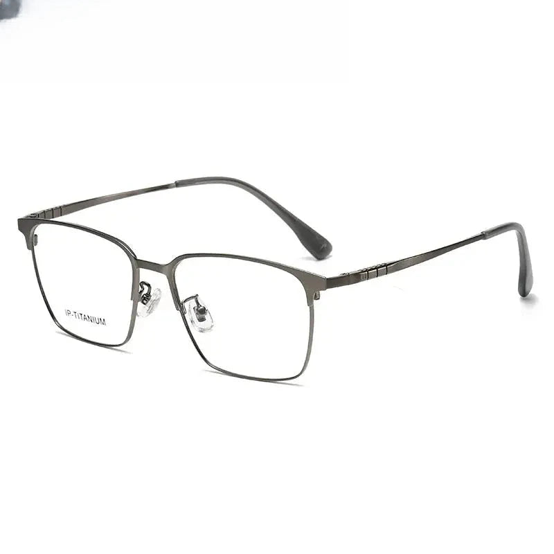Unisex Square Full Rim Titanium Prescription Glasses 98601 — view 7 | Rx Spectacle