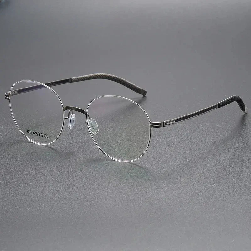 Women's Round Full Rim Titanium Prescription Glasses 44953 — view 10 | Rx Spectacle