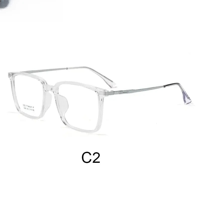 Men's Square Full Rim Titanium Reading Glasses 5042 — view 8 | Rx Spectacle