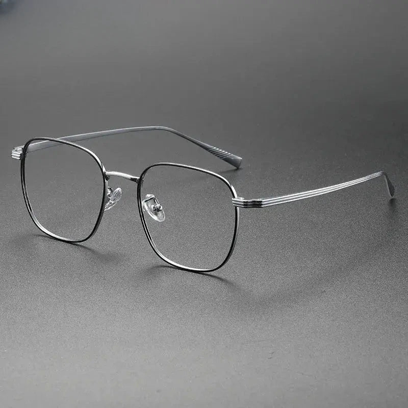 Unisex Square Full Rim Alloy Prescription Glasses 19013 — view 7 | Rx Spectacle