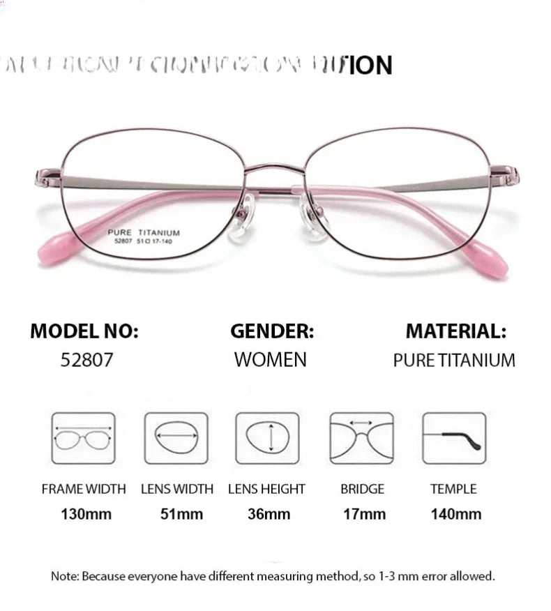 Women's Oval Full Rim Titanium Prescription Glasses 852807 — view 2 | Rx Spectacle