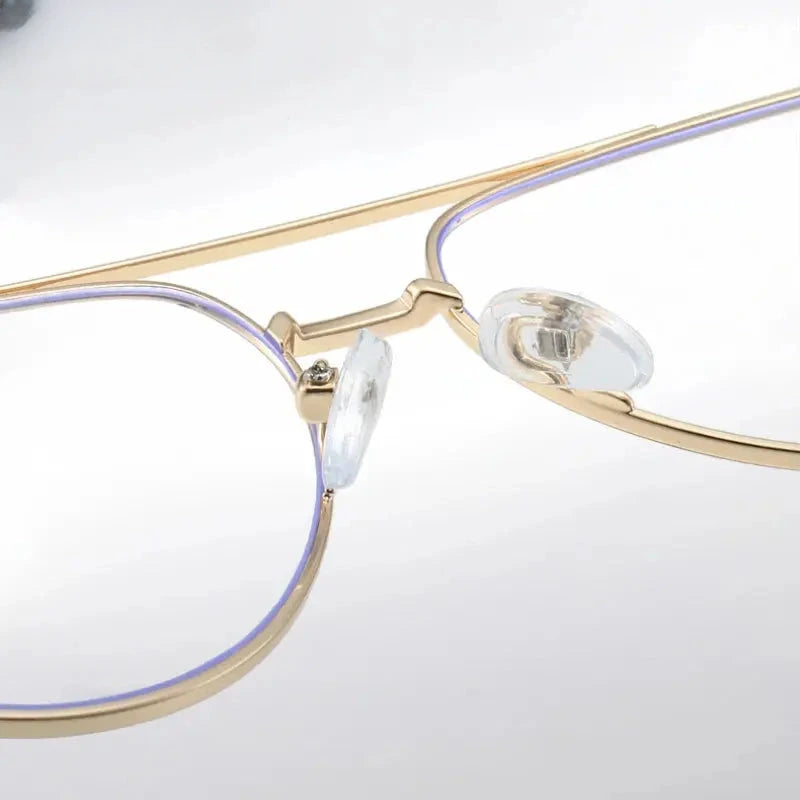 Unisex Oval Full Rim Alloy Double Bridge Reading Glasses 6912 — view 5 | Rx Spectacle