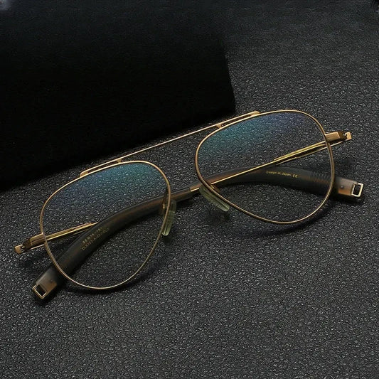 Men's Oval Full Rim Titanium Oversized Prescription Glasses 41102 — view 1 | Rx Spectacle