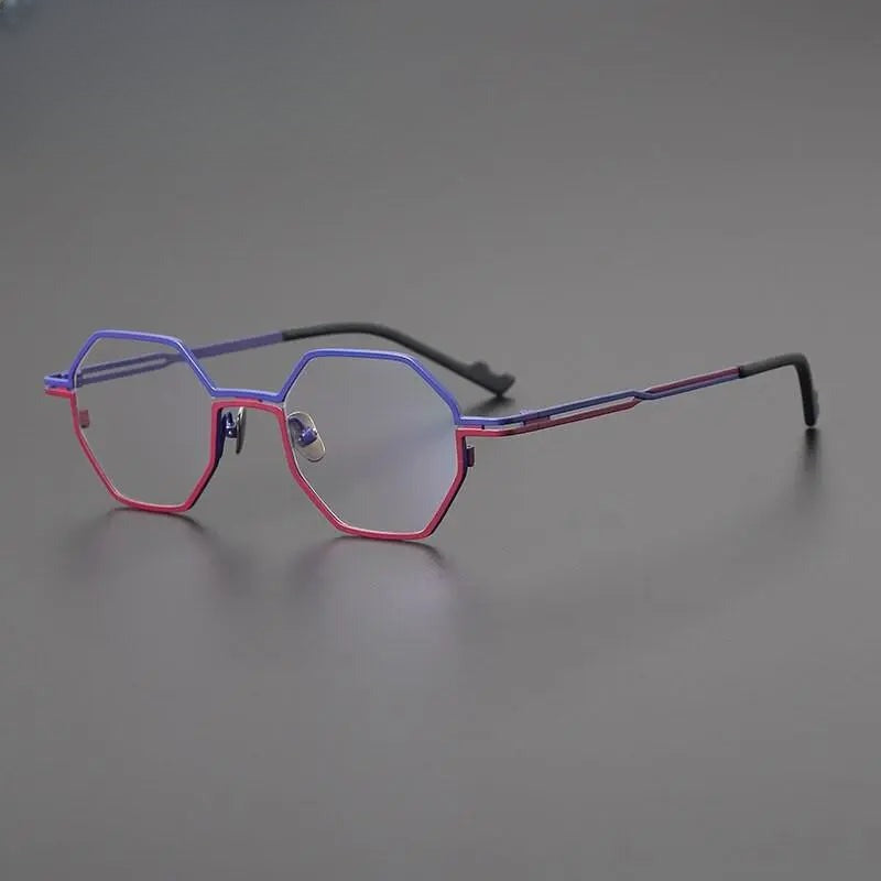 Unisex Polygon Full Rim Titanium Prescription Glasses Gxyj1034 — view 5 | Rx Spectacle